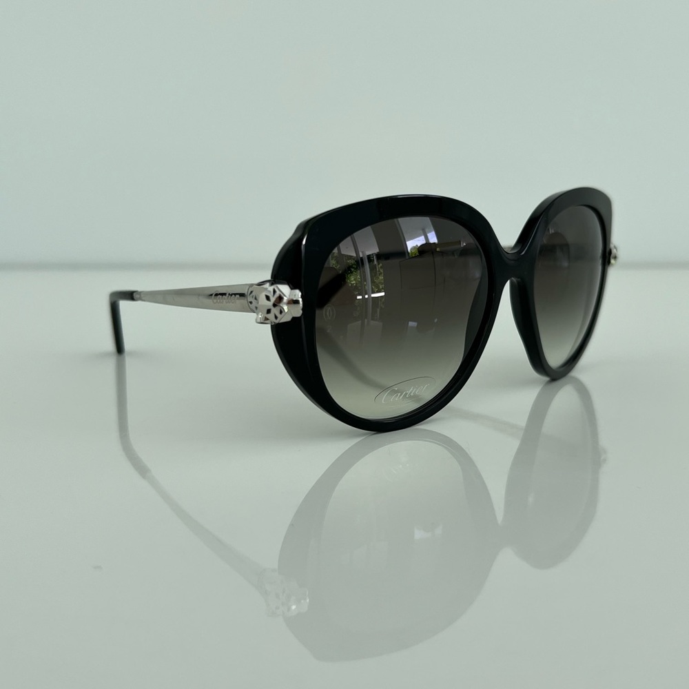 CARTIER BLACK PANTHER SUNGLASSES NEW - Picture 15 of 16